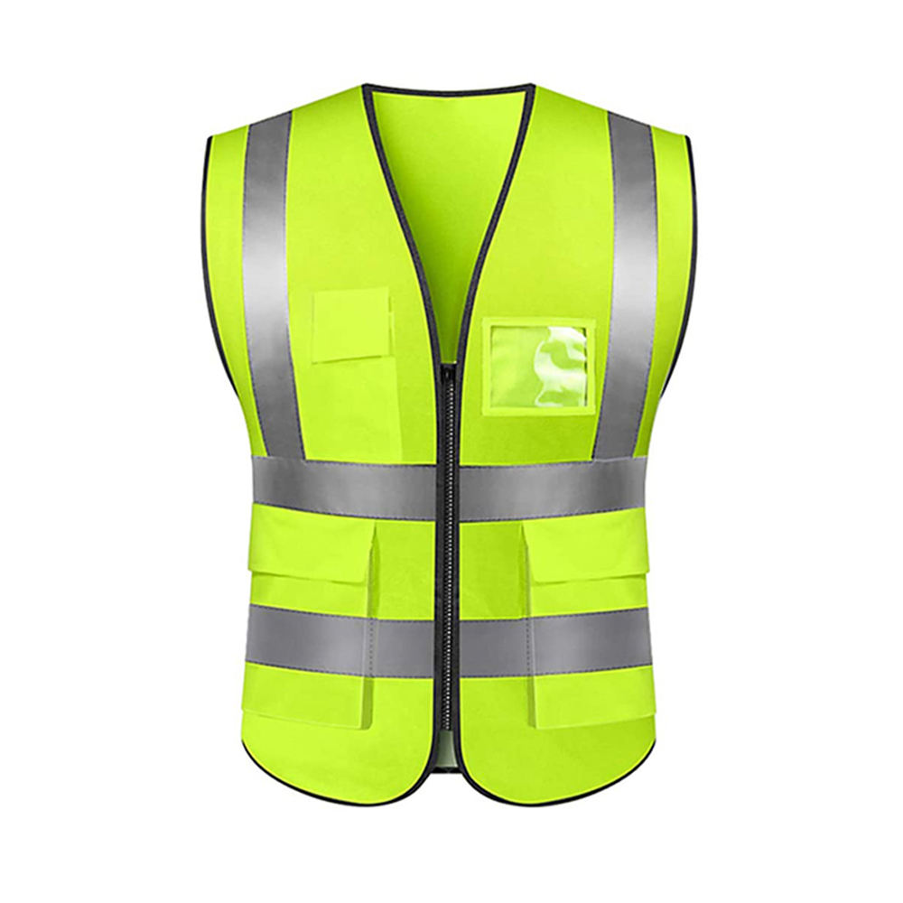 Improvment Sports Customized Black Reflective Safety Vest Company Logo With Pockets Custom Color Fluorescent Visibility Work Class 2 Safety Vest